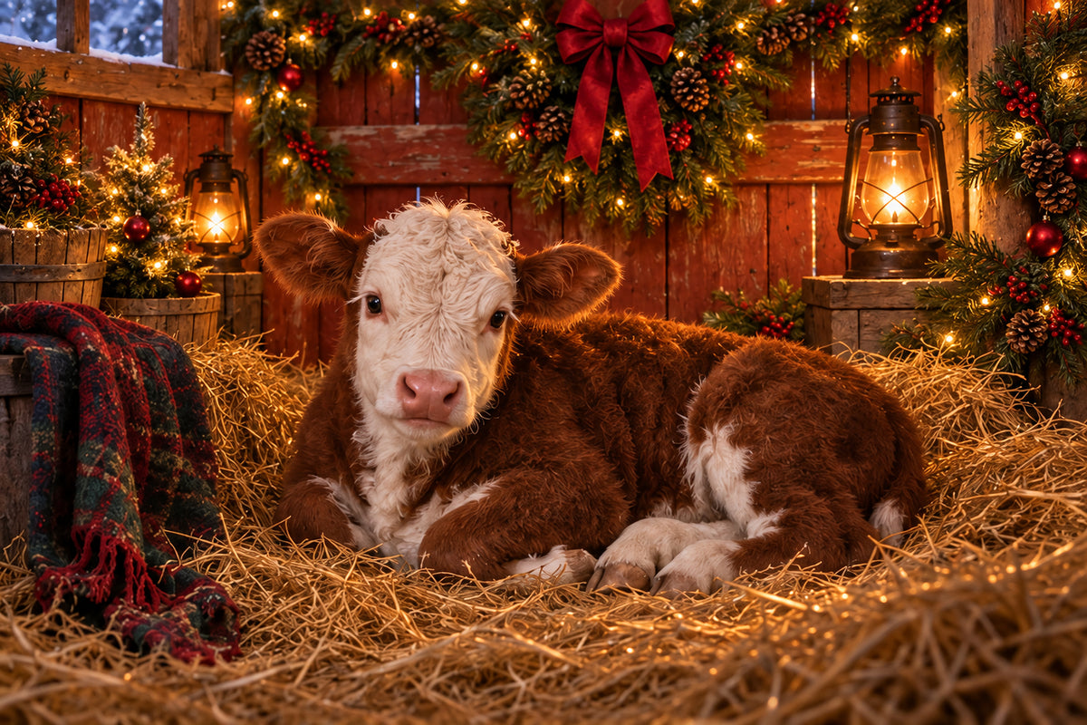 The Christmas Calf Canvas Print