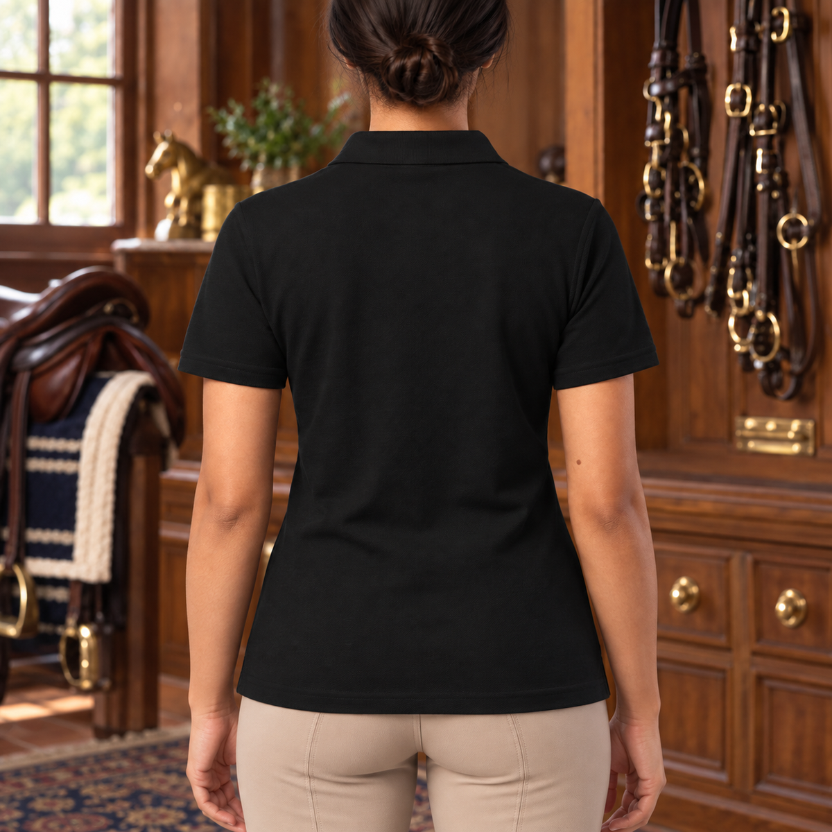 Spanish Oak Boots, Bit & Crops Women's Embroidered Polo