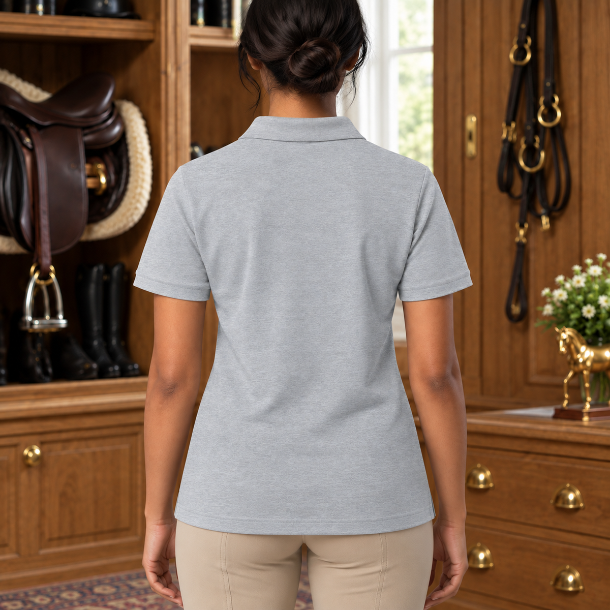 Spanish Oak Boots, Bit & Crops Women's Embroidered Polo