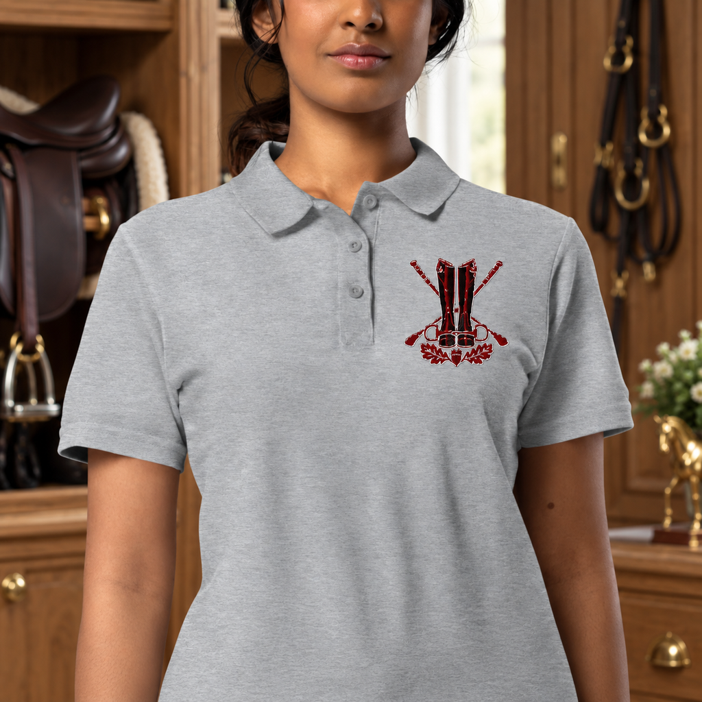 Spanish Oak Boots, Bit & Crops Women's Embroidered Polo